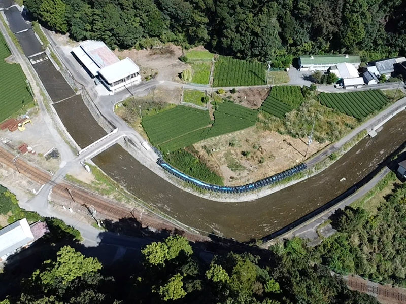 一級河川白光川国土強靭化対策工事　堤防嵩上げ工 施工前